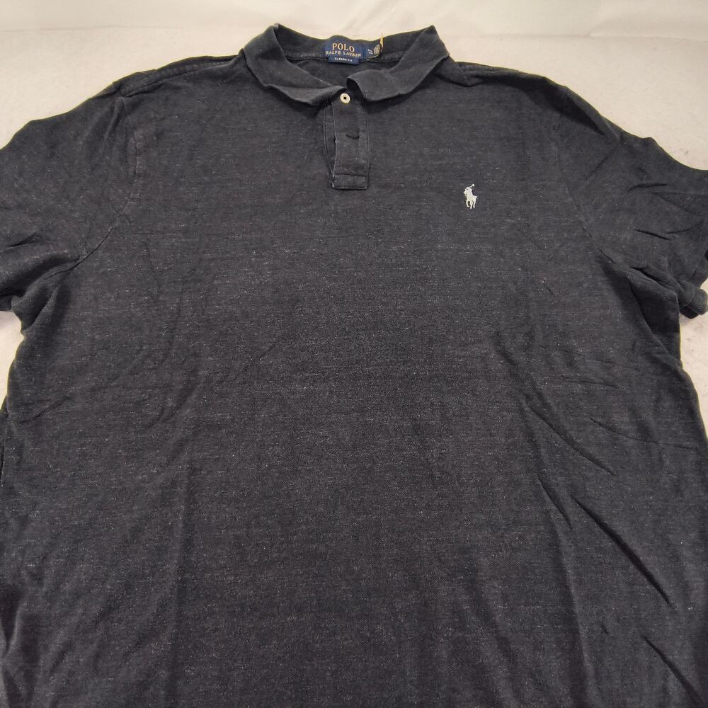 Polo Ralph Lauren Classic Fit Collared Long Sleeve Polo Shirt Men Size 2XL Black